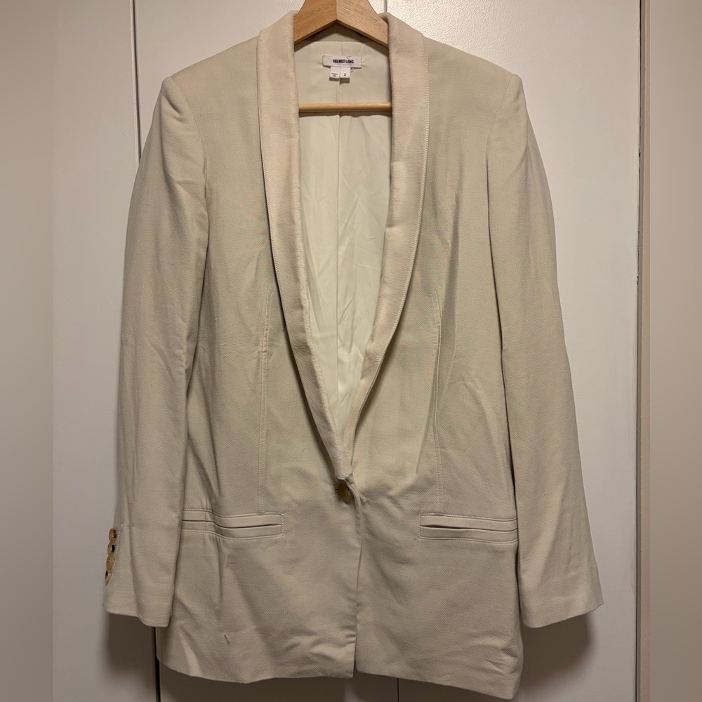 Helmut Lang Noa Calf Hair Trimmed Blazer